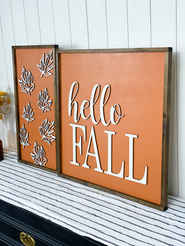 Hello Fall Framed Sign