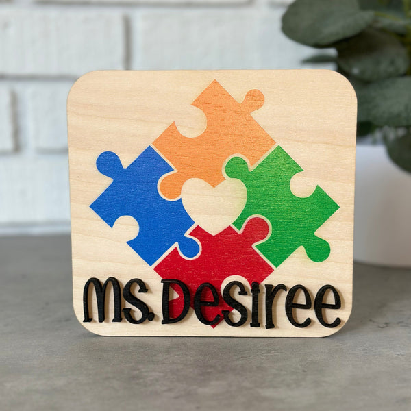 Personalized Puzzle Piece Desktop Sign