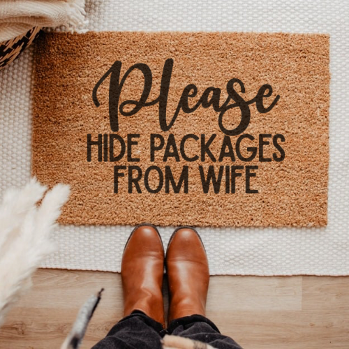 Please Hide Packages from Wife Door Mat