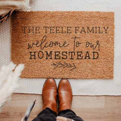 Welcome to Our Homestead Personalized Door Mat