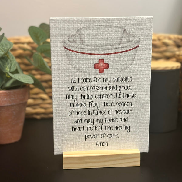 Nurse Prayer Sign, Gift for Nurse