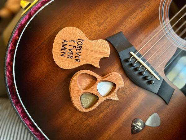 Forever and Ever Amen Wooden Guitar Pick Holder