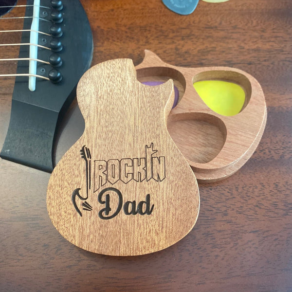 Rockin' Dad Wooden Guitar Pick Holder