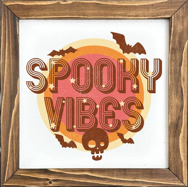 Spooky Vibes Halloween Framed Sign