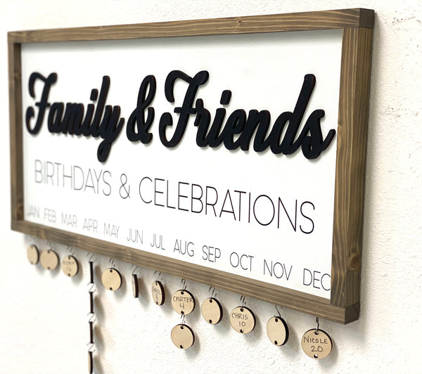 Family Birthdays & Celebrations Sign
