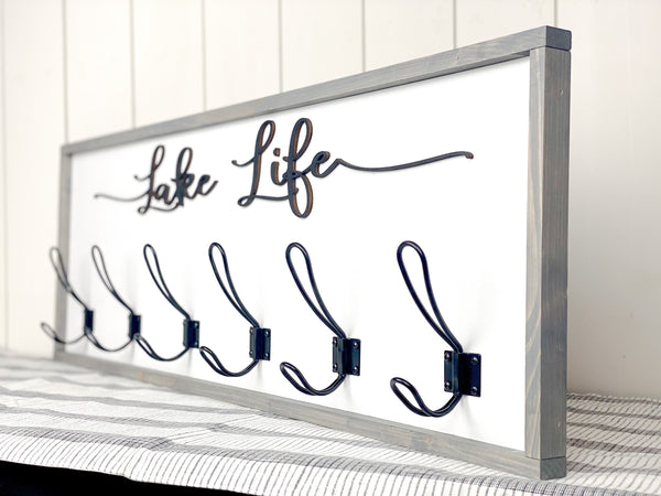 Lake Life Towel/ Coat Hook Perfect for Towels, Robes, Hats and Swim Suits. Perfect Addition to the Lake House