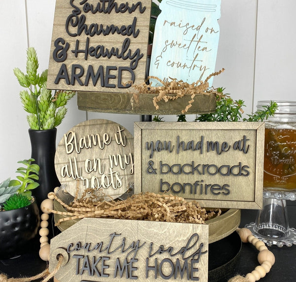 Country Tiered Tray Signs