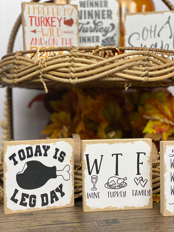 Funny Thanksgiving  Mini Printed Signs