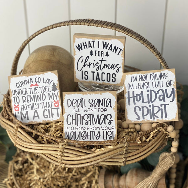Christmas Décor  Mini Printed Sign