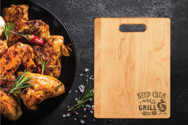 Keep Calm and Grill On Cutting Board