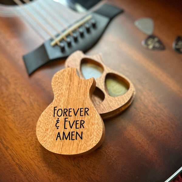 Forever and Ever Amen Wooden Guitar Pick Holder