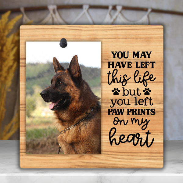 Pet Memorial Custom Wood Frame with Quote and Photo Holder