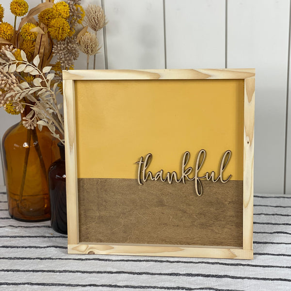 Thankful Fall Framed Sign