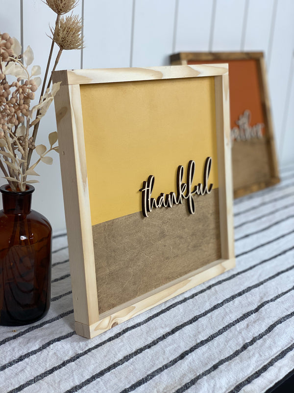 Thankful Fall Framed Sign