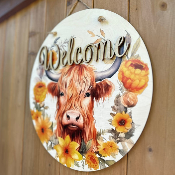 Highland Welcome Door Sign