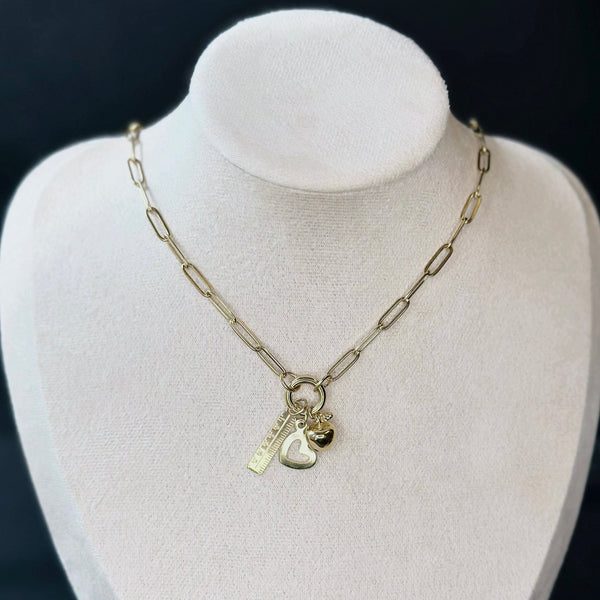 Teacher Charm Necklace Apple