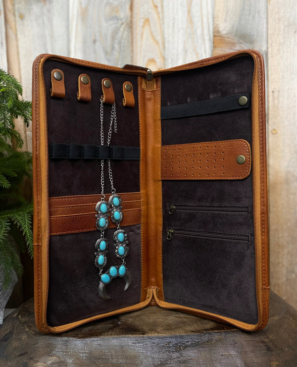 Hand-Tooled Jewelry Box Case Hide On