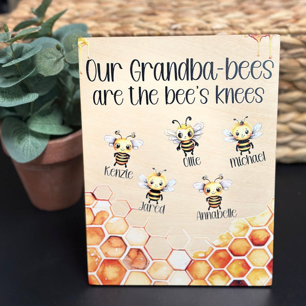 Grandba Bee Personalized Family Sign