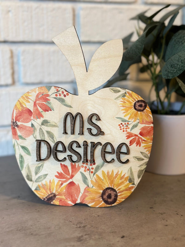 Teacher Gift Apple Desktop Sign