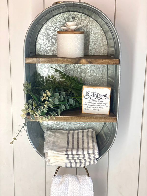 Vintage Washtub with Shelves