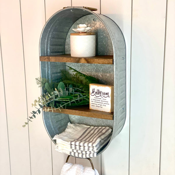 Vintage Washtub with Shelves