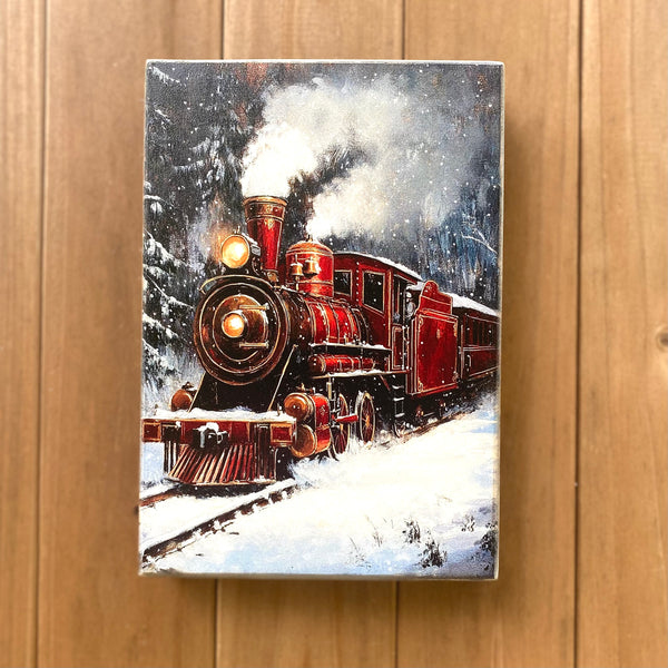 Christmas Train Wooden Box style sign