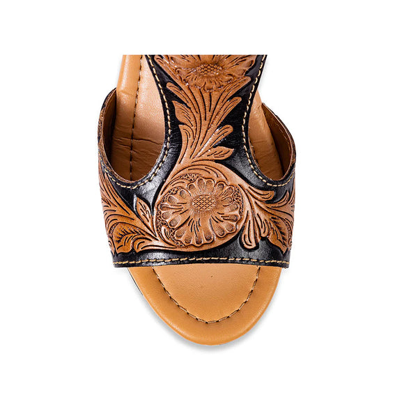 Tooled Wedge Sandal