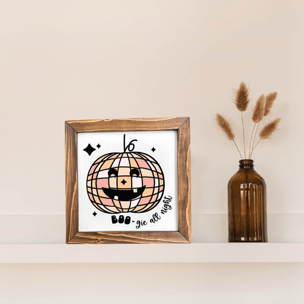 Boo - gie Retro Fall Framed Sign