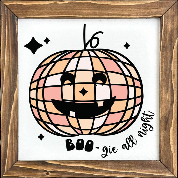Boo - gie Retro Fall Framed Sign