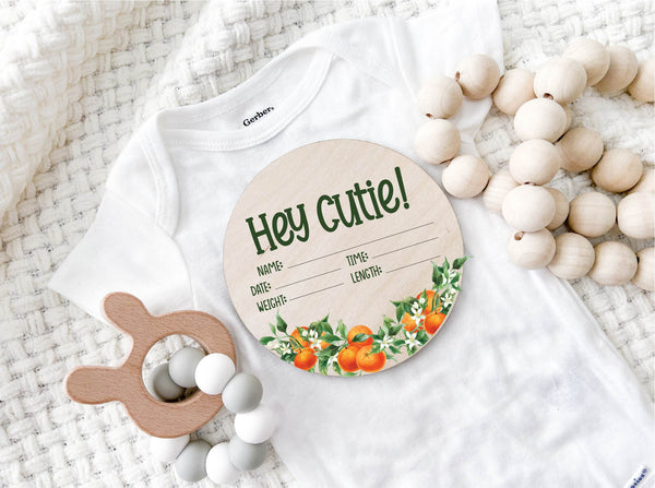Cutie Baby Birth Stat Sign