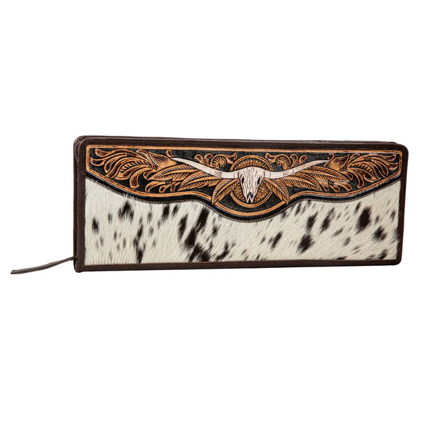 Hand-Tooled Jewelry Box Case with Steer