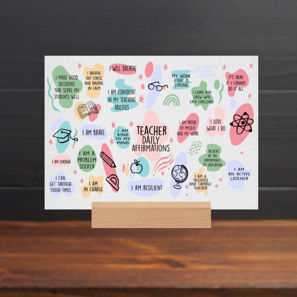 Teachers Daily Affirmations Canvas Sign
