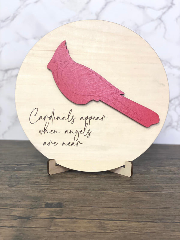10" Cardinal Memorial Sign with Stand