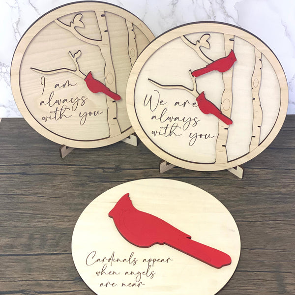 10" Cardinal Memorial Sign with Stand