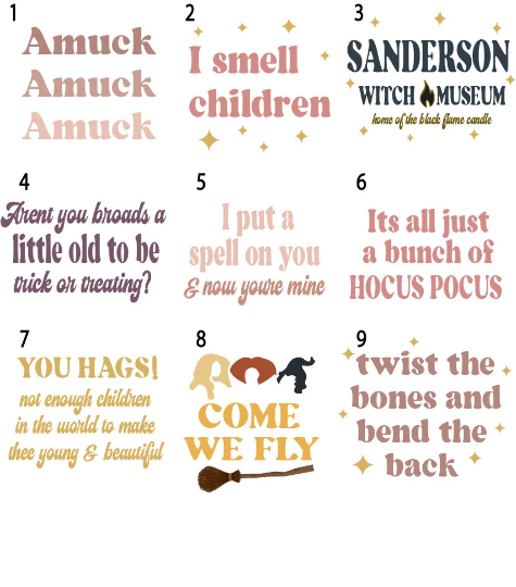 BOHO Hocus Pocus Mini Printed Signs