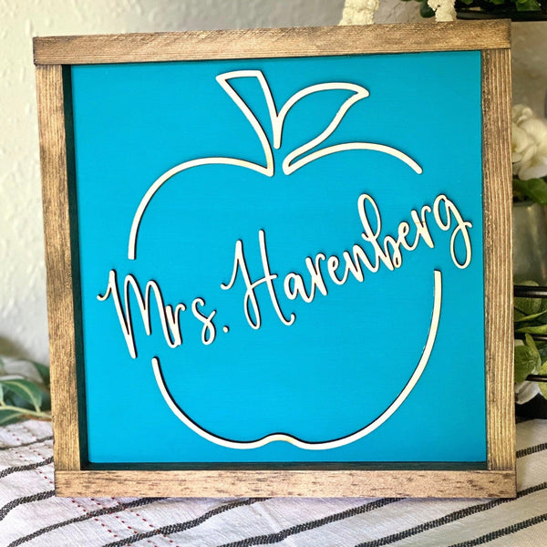 Personalized Teacher Apple Sign
