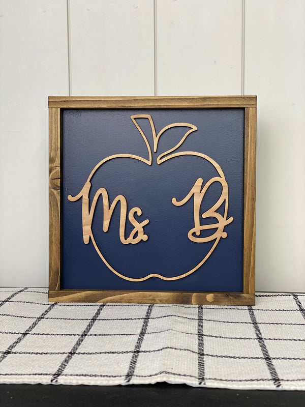 Personalized Teacher Apple Sign