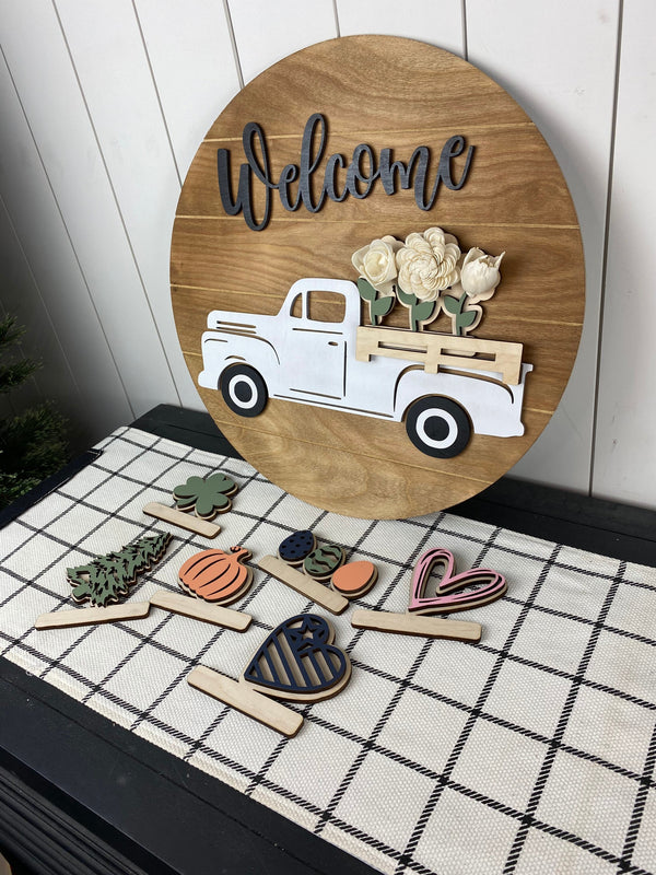 Interchangeable Welcome Door Sign