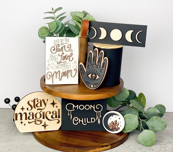 Boho Moon Phase Tiered Tray