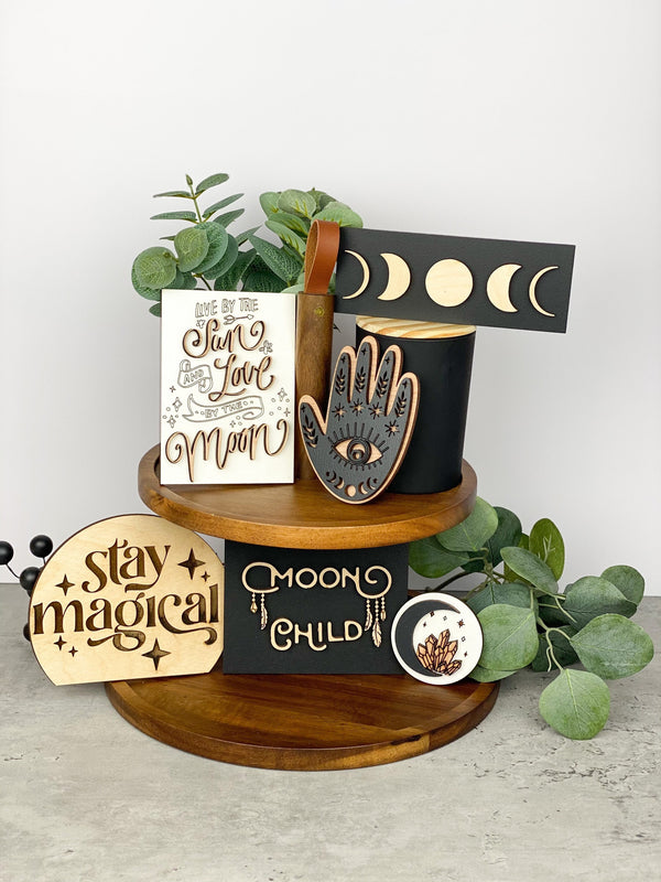 Boho Moon Phase Tiered Tray