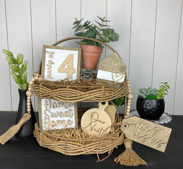 Home Tiered Tray Signs