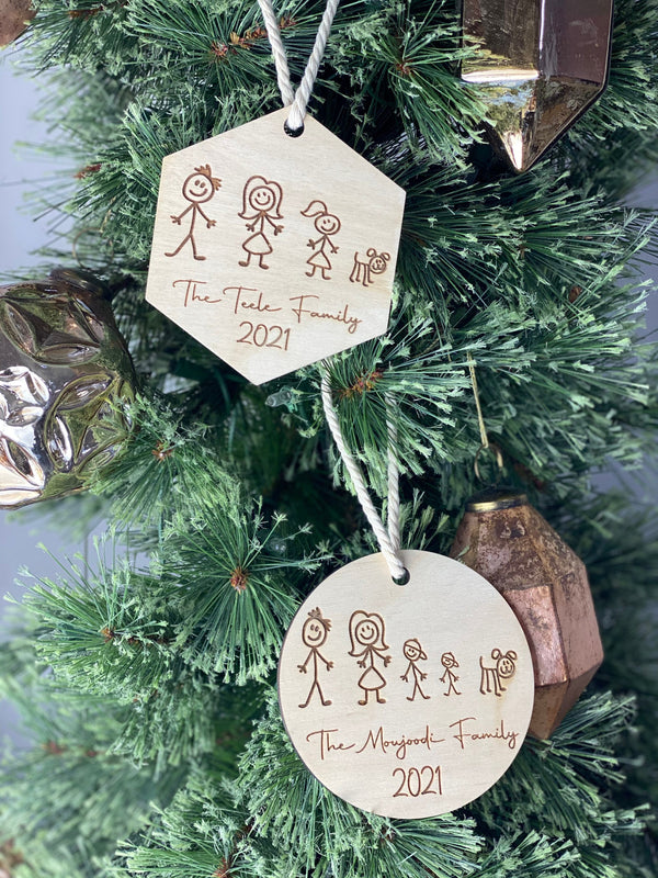 Stick Figure Family Ornament