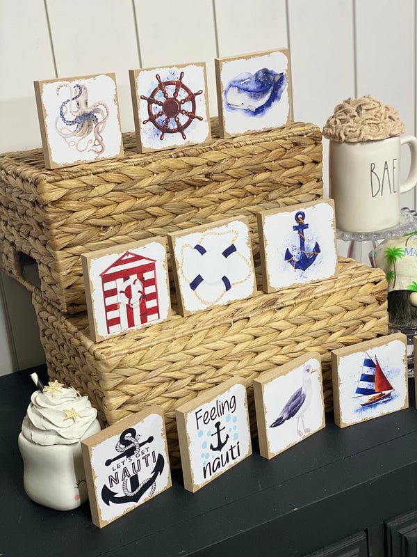 NAUTICAL THEMED TIERED TRAY SIGNS