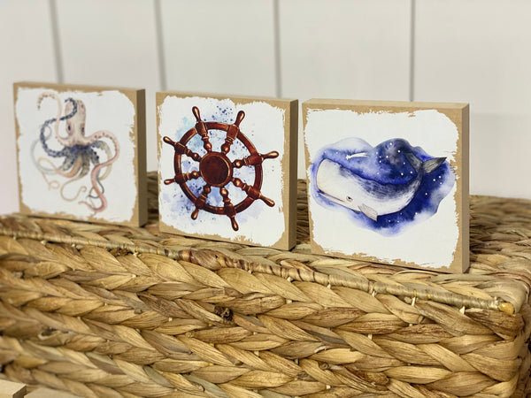 NAUTICAL THEMED TIERED TRAY SIGNS