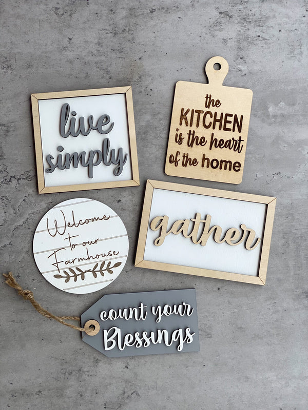 Home Tiered Tray Signs