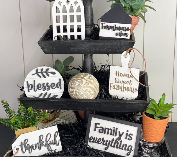 Home Tiered Tray Signs