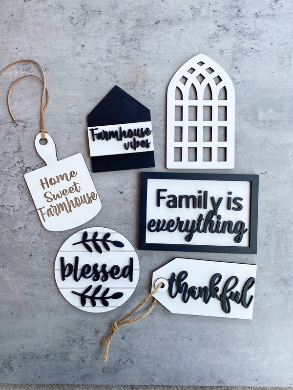 Home Tiered Tray Signs