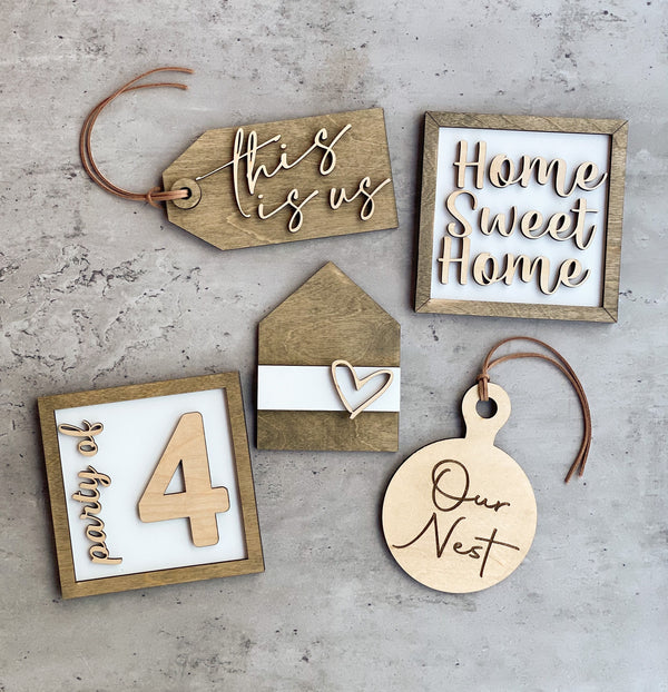 Home Tiered Tray Signs