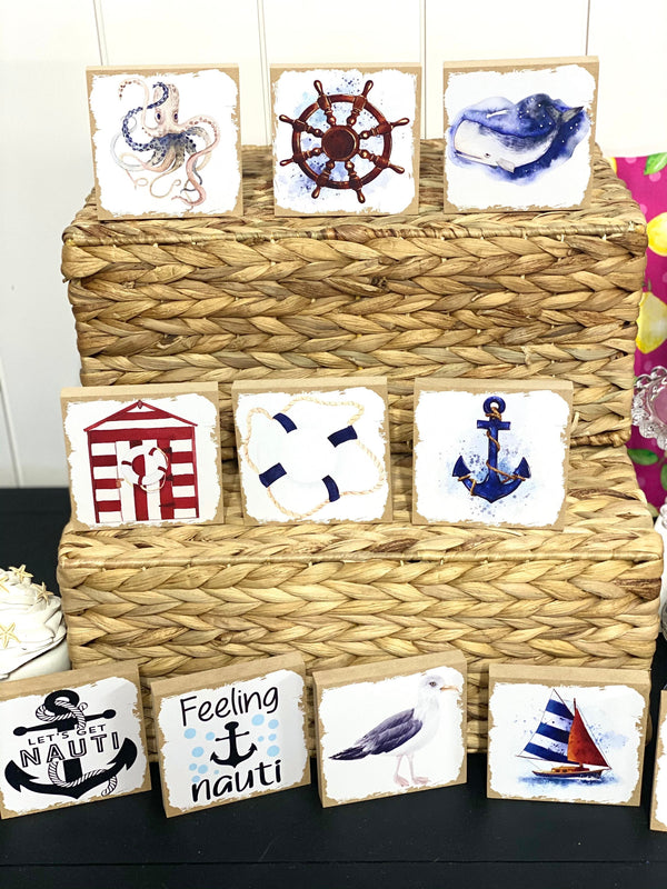 NAUTICAL THEMED TIERED TRAY SIGNS