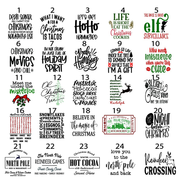 Christmas Décor  Mini Printed Sign